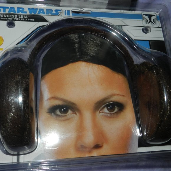 Star Wars Princess Leia Headband Laya Space Costume Buns NWT! - Picture 1 of 13